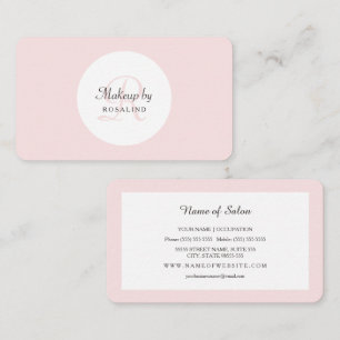 Soft Pink Makeup Salon Design Business Card