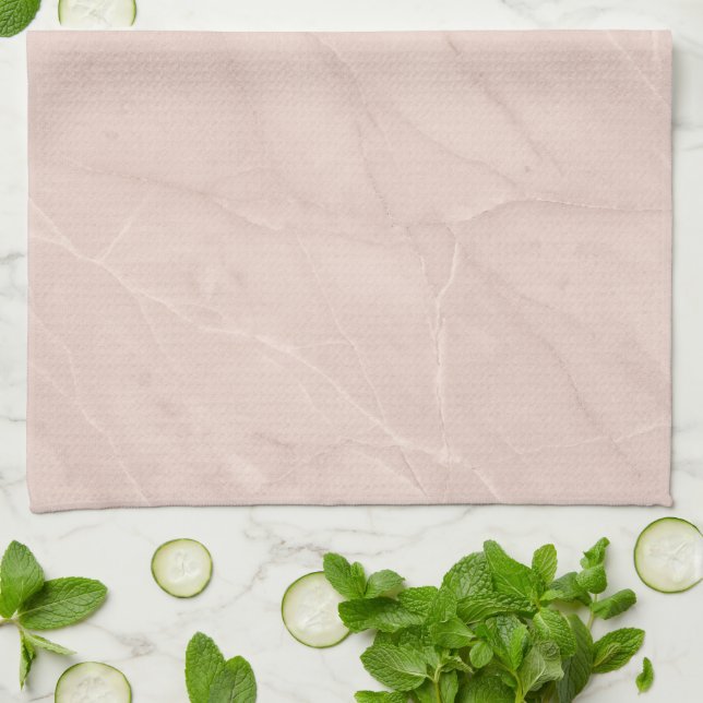 Soft Pink Marble Elegant Modern Design Tea Towel (Folded)
