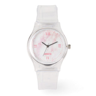 Soft Pink Marble Texture Watch