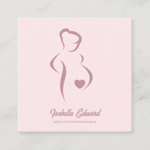 Soft Pink Maternity Doula Identity Illustration Calling Card