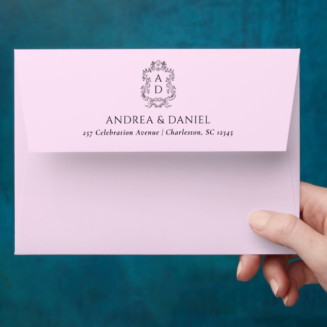 Soft Pink  | Minimal and Chic Wedding Envelope (Hand)