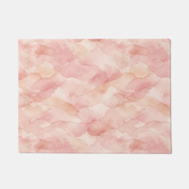 Soft Pink Modern Abstract Design Pattern Doormat (Front)