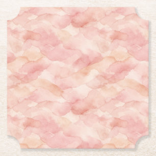 Soft Pink Modern Abstract Design Pattern Paper Coaster