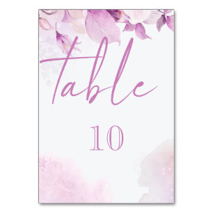 Soft Pink Modern Boho Floral Wedding Table Number