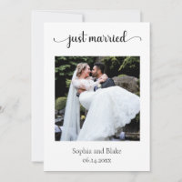 Soft Pink Modern Boho Photo Wedding Announcement