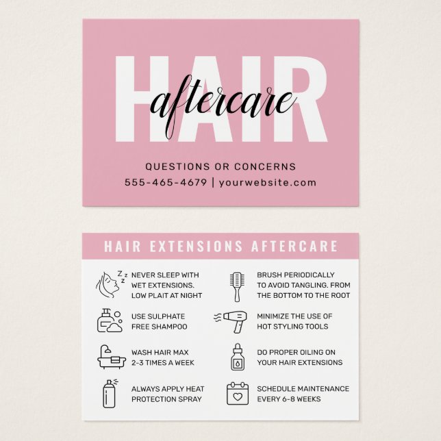 Soft Pink Modern Hair Extensions Aftercare (Front & Back)
