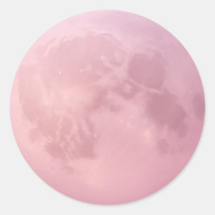 Soft Pink Moon Emoji Classic Round Sticker