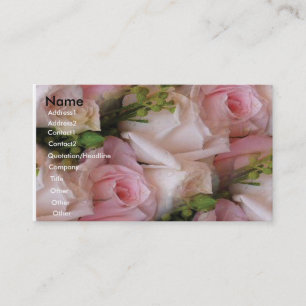 Soft Pink n Cream roses Business Card