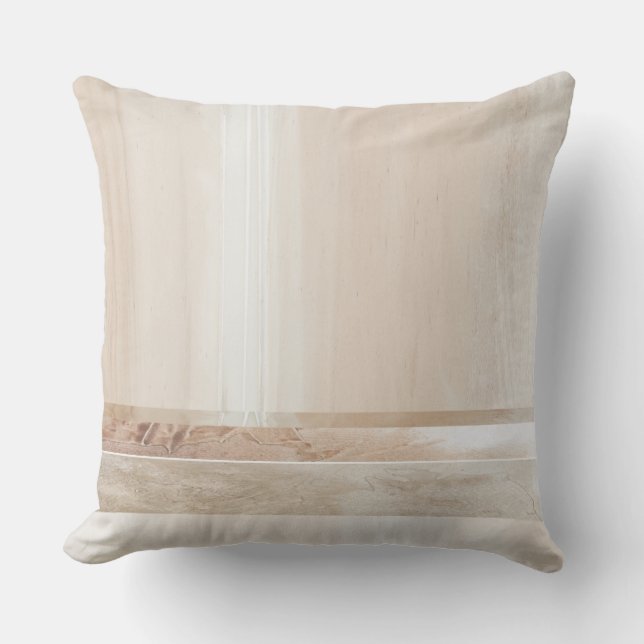 Soft Pink Neutral Geometric Abstract  Cushion (Front)