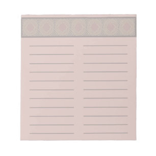 Soft Pink Notepad with Geometric Pattern lined