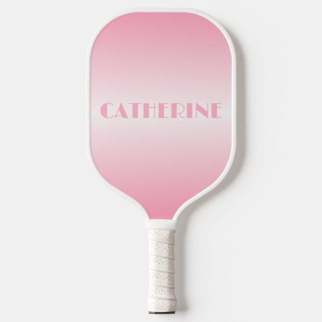 Soft Pink Ombre Custom Name Pickleball Paddle (Front)
