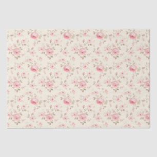 Soft Pink Painted Roses Tissue Paper