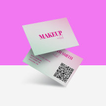Soft Pink Painting Abstract QR Code Business Card