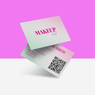 Soft Pink Painting Abstract QR Code Business Card