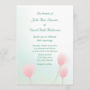 Soft Pink Pastel Tulips Wedding Invitation
