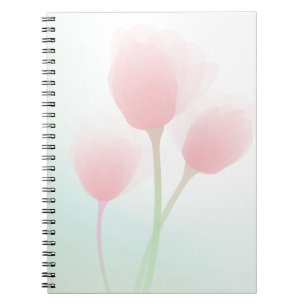 Soft Pink Pastel Tulips Wedding Spiral Notebook