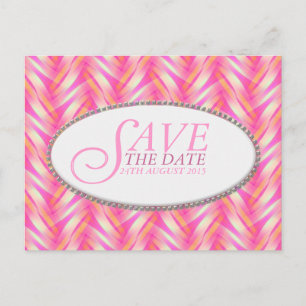 Soft Pink Pattern Save the Date Postcard