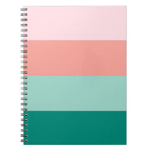 Soft Pink Peach Amber Yucca and Arbor Green Horiz Notebook