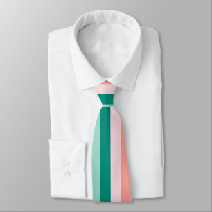 Soft Pink Peach Amber Yucca and Arbor Green Pinstr Tie
