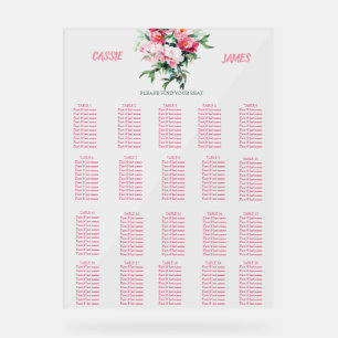 Soft Pink Peony & Eucalyptus Wedding Seating Chart