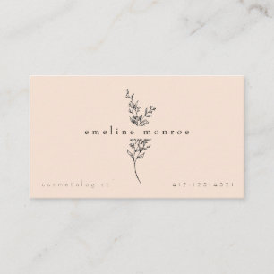 Soft Pink Personalised Botanical Business Card