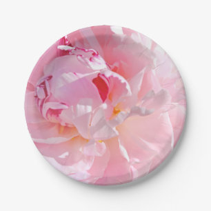 soft pink petals paper plate