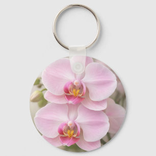 Soft Pink Phalaenopsis Orchid Key Ring