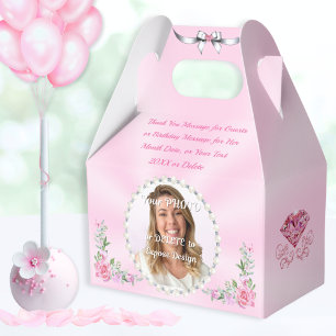 Soft Pink PHOTO, Favour Boxes Personalised