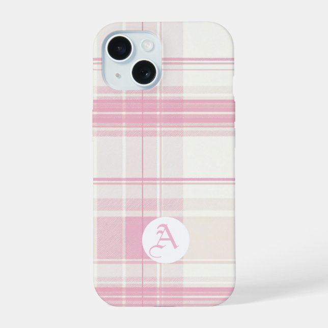 Soft Pink Plaid Customisable Phone Case (Back)