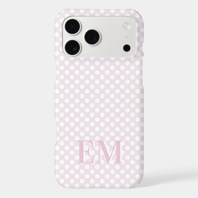 Soft Pink Polka Dot Modern Brand Monogram   (Back)