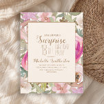 Soft Pink Purple Floral Surprise 18th Birthday Invitation<br><div class="desc">Beautiful soft pink and purple watercolor floral with sage green leaves botanical surprise 18th birthday party invitation on a cream-coloured background. Contact us for help with customisation or to request matching products.</div>