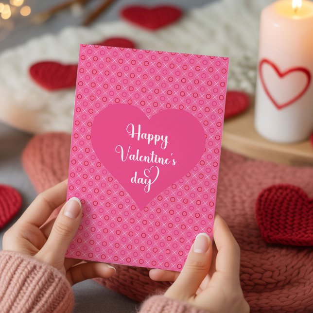 Soft Pink Red Hearts Love You Valentine Card (Soft Pink Red Hearts Love You Valentine Card)