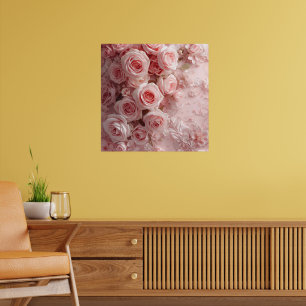Soft Pink Rose Garden – Elegant Floral Art Print