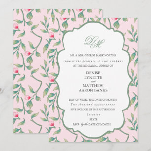 Soft Pink Rosebud Rehearsal Dinner Invitation
