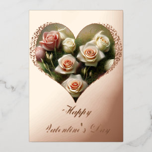 Soft pink roses heart bouquet valentine 