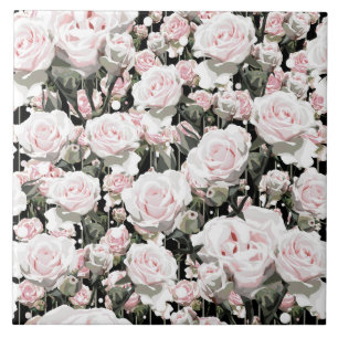 Soft Pink Roses Tile