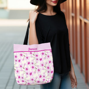 Soft Pink Sakura Cherry Blossom Design Tote Bag
