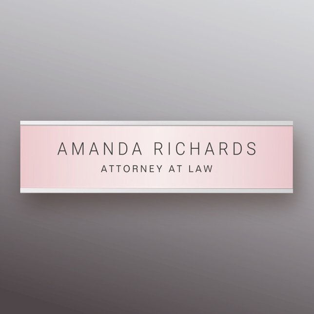 Soft pink satin gradient name and title door sign (Creator Uploaded)
