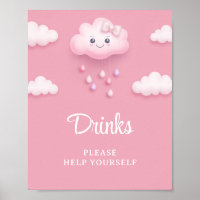 Soft pink sky white fluffy cloud nine baby drinks
