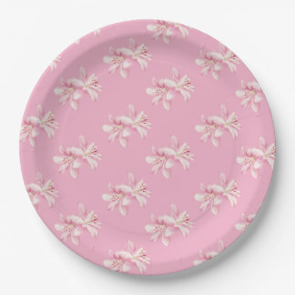 Soft Pink Small Floral Pattern Paper Plates