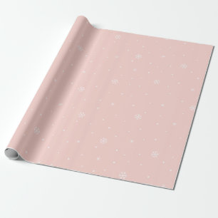 Soft Pink Snowflake Pattern Wrapping Paper