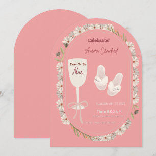 Soft Pink Spa Day Bridal Shower Invitation with Fl