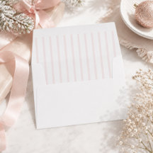 Soft Pink Striped Christmas Holiday Envelope