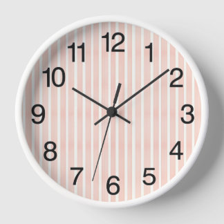 Soft Pink Stripes  Clock