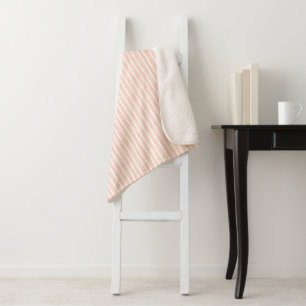 Soft Pink Stripes Sherpa Blanket