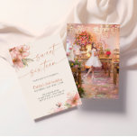 Soft Pink Sweet Sixteen 16th Birthday Photo Invitation<br><div class="desc">Elegant calligraphy 16th birthday photo invitation with watercolor pink florals.</div>