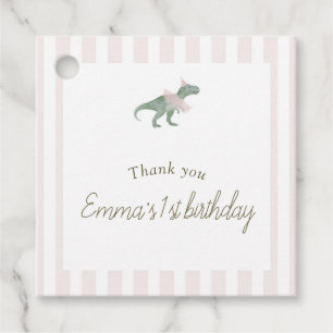 Soft Pink T Rex Tutu Girl Favour Tags