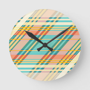 Soft Pink Teal Pastels Abstract Geometric Clock