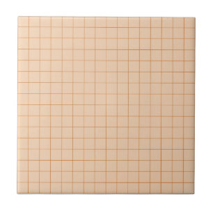 Soft Pink & Terracotta Chequered Retro Minimalist  Tile
