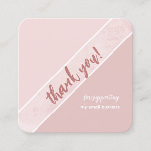 Soft Pink Thank You Small Business Card